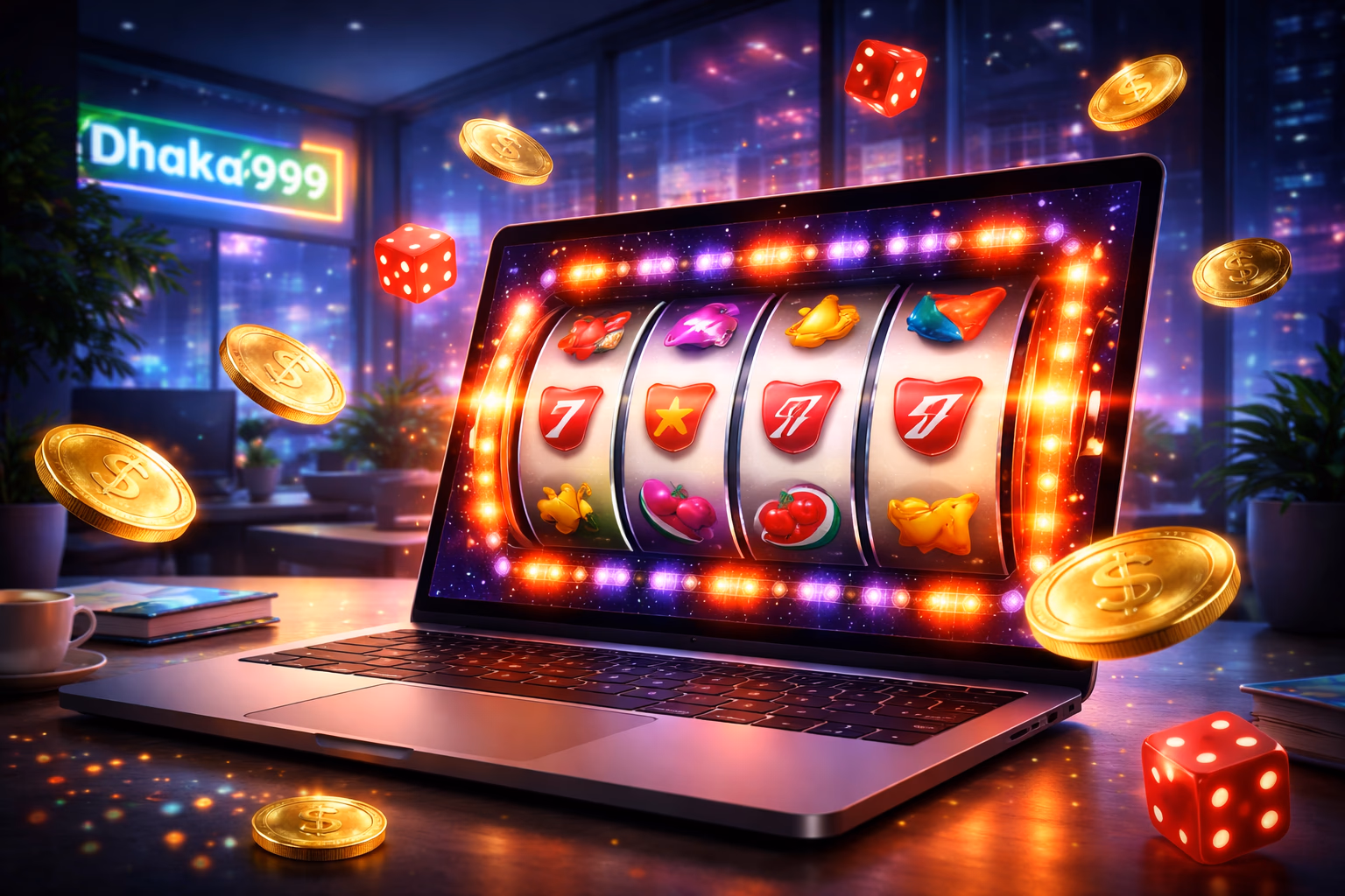 Dhaka999 Aviator crash title and casino categories showing well-balanced library